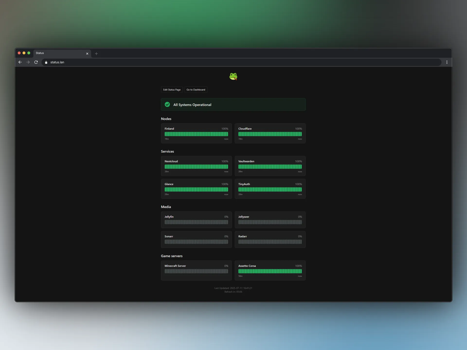 Status page